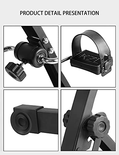 Entrenador de Pies y Manos,ejercitador de pedal ajustable con resistencia variable,para entrenamiento de rehabilitación de hemiplejía por accidente cerebrovascular/Black / 87x44.5x40.5cm