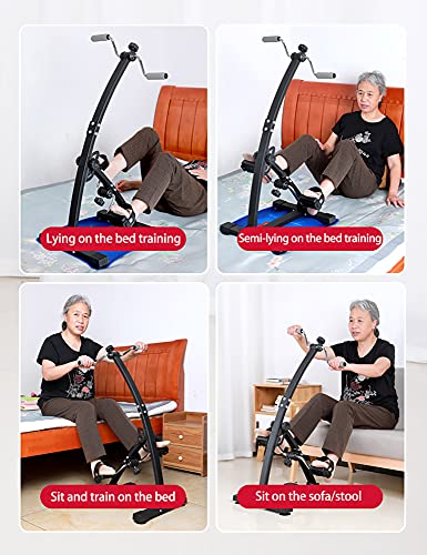 Entrenador de Pies y Manos,ejercitador de pedal ajustable con resistencia variable,para entrenamiento de rehabilitación de hemiplejía por accidente cerebrovascular/Black / 87x44.5x40.5cm