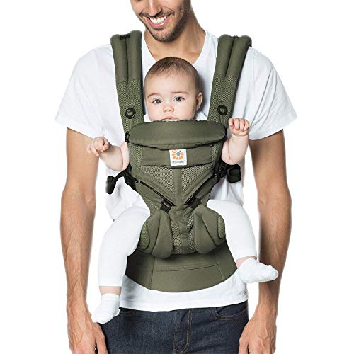 Ergobaby Mochila Portabebé Ergonómica Omni 360 Cool Air Mesh - 4 Posiciones de Porteo, Porta Bebe con Soporte Lumbar, Verde