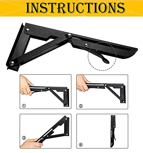 Escuadra Plegable Mesa de Pared,Escuadra Abatible para Mesa, soporte de bricolaje, para mesa de trabajo, banco de ahorro de espacio, paquete de 2 ，200CM