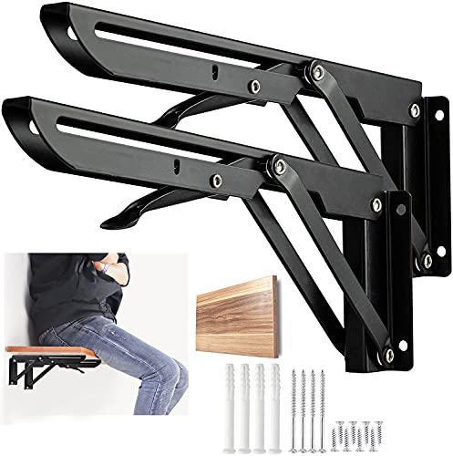 Escuadra Plegable Mesa de Pared,Escuadra Abatible para Mesa, soporte de bricolaje, para mesa de trabajo, banco de ahorro de espacio, paquete de 2 ，200CM