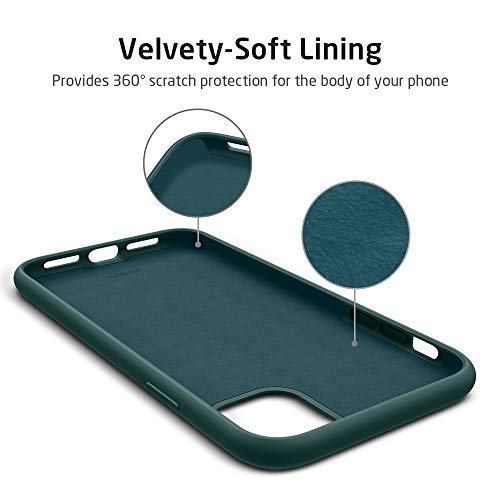 ESR Funda Silicona Líquida Compatible iPhone 11 (2019) 6,1", Sedoso-Tacto Suave, Forro de Microfibra, Protección para Pantalla y Cámara, Verde.