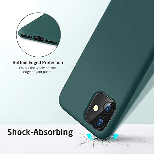 ESR Funda Silicona Líquida Compatible iPhone 11 (2019) 6,1", Sedoso-Tacto Suave, Forro de Microfibra, Protección para Pantalla y Cámara, Verde.