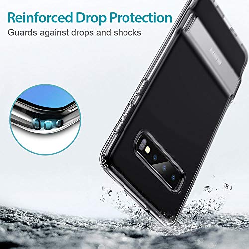 ESR Metal Kickstand Funda para Samsung S10, [Soporte Vertical y Horizontal] Respaldo para PC con Parachoques de TPU Flexible para Samsung Galaxy S10, Transparente