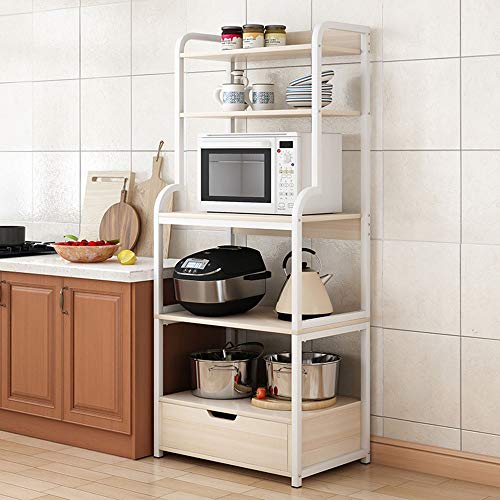 Estantes Organizadores de Almacenamiento de Cocina Kitchen Estante Practical Rack de almacenamiento de 5 capas de estanterías con cajones adecuados for el horno de Baker especia Inicio Estante de la E