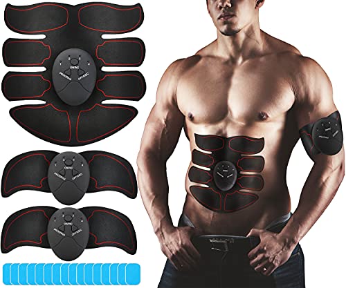 Estimulador Muscular Abdominales, Ems Electroestimulador Muscular Abdominales, Abs Estimulador Muscula Quemagrasas Abdominal Para Hombre/Mujer, Abdomen Brazo Piernas GlúTeos, Almohadillas De Gel 16pcs