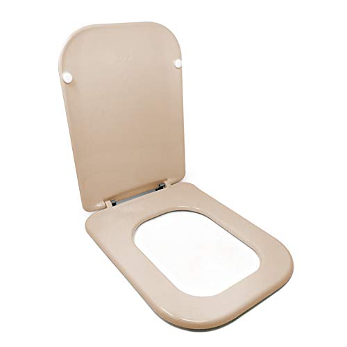 ESTOLI S.A. | TAPA WC COMPATIBLE | GALA 2000 | TONCA - CONCA IDEAL STANDARD | ASIENTO INODORO | FÁCIL INSTALACIÓN Y LIMPIEZA | MUY RESISTENTE | 44 x 34 x 4 cm (Beige - Visón)