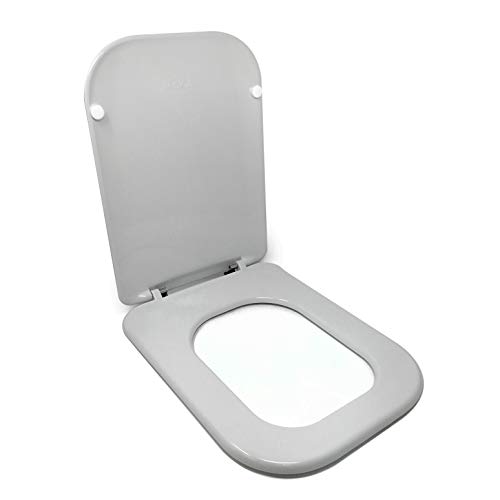 ESTOLI S.A. | TAPA WC COMPATIBLE | GALA 2000 | TONCA - CONCA IDEAL STANDARD | ASIENTO INODORO | FÁCIL INSTALACIÓN Y LIMPIEZA | MUY RESISTENTE | 44 x 34 x 4 cm (Gris Manhattan)