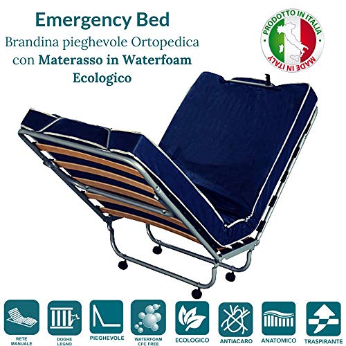 Evergreenweb - Cómoda Cama Plegable de Invitados con colchón de Espuma 80x190 10 cm de Altura + Almohada viscoelastica