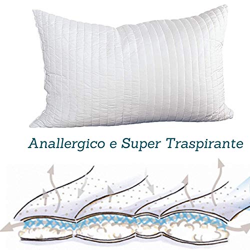 EvergreenWeb - Pack de 2 Almohadas viscoelásticas 40x60 de Copos, Altas 12 cm Efecto Pluma de Ganso antialérgico, Cojines para Dolores cervicales