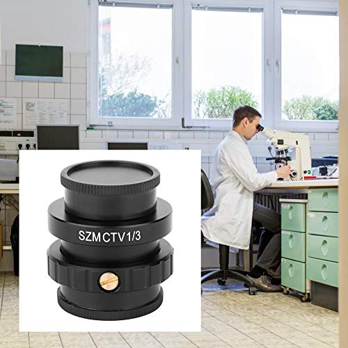 EVTSCAN último adaptador de cámara de video para microscopio, adaptador SZMCTV 1/3 adaptador de lente de montaje en C para cámara de video de microscopio estéreo trinocular