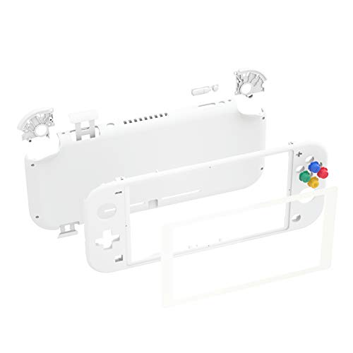 eXtremeRate Carcasa para Nintendo Switch Lite Protector Completo de NSL Mando Portátil Funda Personalizada Cubierta Suave al Tacto Case Shell con Protector de Pantalla para Switch Lite(Blanco)