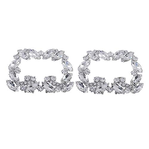 F Fityle Clips Decorativos para Zapatos, joyería, Adornos de Diamantes de imitación, encantos, Hebilla Cuadrada para Zapatos, Accesorios para Banquetes de Boda