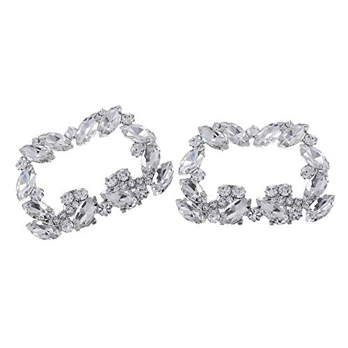 F Fityle Clips Decorativos para Zapatos, joyería, Adornos de Diamantes de imitación, encantos, Hebilla Cuadrada para Zapatos, Accesorios para Banquetes de Boda