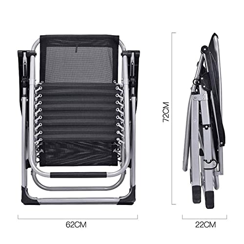 FACAZ Silla de Trabajo Pesado Zero Gravity, sillón reclinable para Oficina, Patio, Exterior, Plegable, Ajustable, portátil con Pata Cuadrada y Soporte para Taza