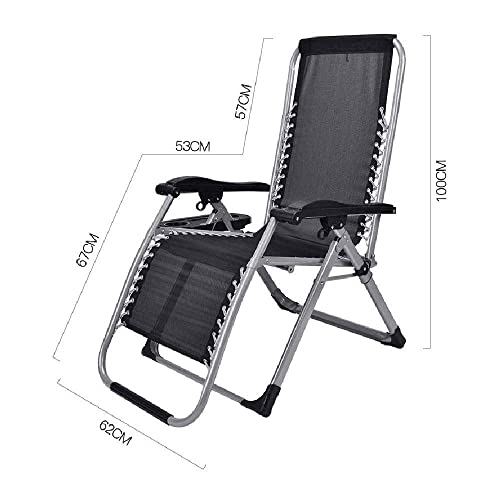 FACAZ Silla de Trabajo Pesado Zero Gravity, sillón reclinable para Oficina, Patio, Exterior, Plegable, Ajustable, portátil con Pata Cuadrada y Soporte para Taza