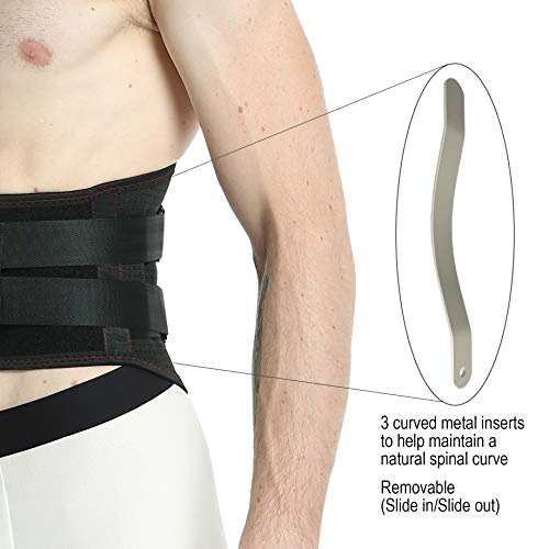 Faja lumbar Neotech Care - Accesorio transpirable y ajustable para la parte baja de la espalda - Doble entramado de compresión - Protección para el levantamiento de pesos (Negro, L)