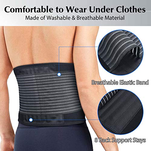 Faja Lumbar Trabajo para la Espalda Ayuda de la Cintura para Aliviar El Dolor de Espalda y Prevenir Daños, Negr Unisex