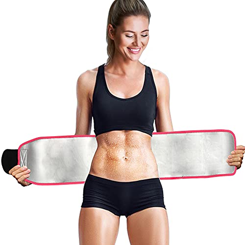 Faja Reductora Abdomen Mujer y Hombre, Deporte Trainer Sudor Waist Trainer Corset Ajustable Espalda Lumbar Cinturon Fajas Termica, Sudor Entrenamiento Sauna Cinturón Nano-Plata Lining para Yoga