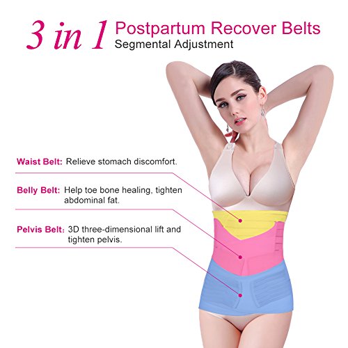 FAMKIT Body Shaper Postnatal Shapewear Slimming Faja 3 en 1 Cinturón de recuperación posparto Post Partum Entrenador de cintura para mujeres Trabaja para tensar la piel suelta