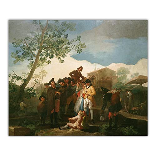 Famoso Óleo de Francisco de Goya (El guitarrista ciego) Reproducciones Impresión en lienzo. Cuadro de arte de pared de lienzo para decoración del hogar 60x72cm sin marco