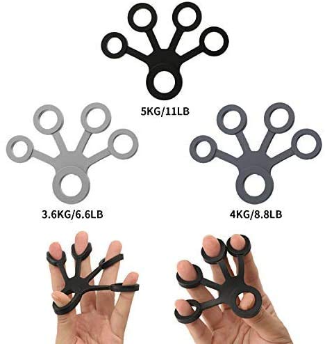 Faneli Nuevo extensor de mano extensor de dedo bandas de resistencia de dedo para entrenamiento de fuerza de dedo conjunto de pinzas para artritis túnel carpiano y escalada en roca 3 piezas