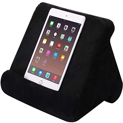 FANIER Soporte de Almohada para Tableta, Multiángulo Soporte iPad Pillow para cojines blandos en ángulo Soporte de cojín para Tablet para lectores de libros electrónicos, smartphones, revistas (Negro)