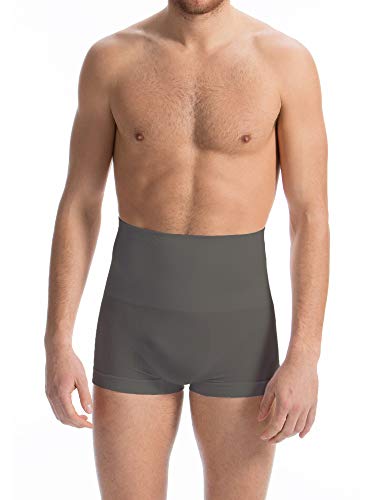 Farmacell Man 402 (Gris, XL) Calzoncillo Tipo Boxer Moldeador de Algodon para Hombre con Faja Elastica