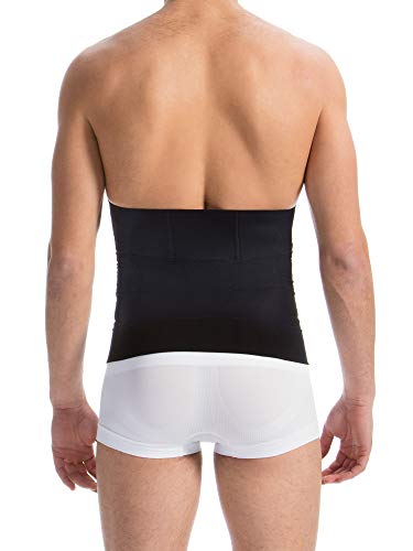 Farmacell Man 405BS (Negro, XL) Banda Abdominal Faja Elástica de Contención y Modeladora Hombre cinchas posteriores Anti-Enrollado