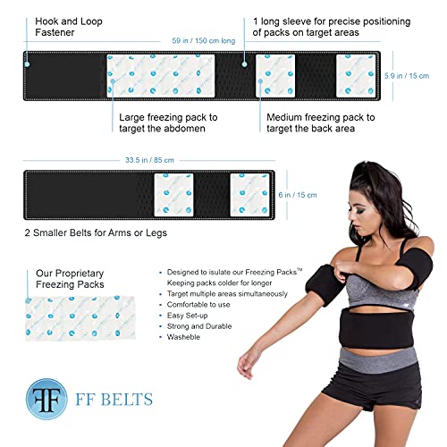 Fat Freezing Belts – Kit Corporal Reductor de cintura a través del frío - Estimulador Abdominal para Tonificar Abdomen, Piernas, Brazos, Criolipólisis, Sistema de congelación grasa, Cinturón/Faja