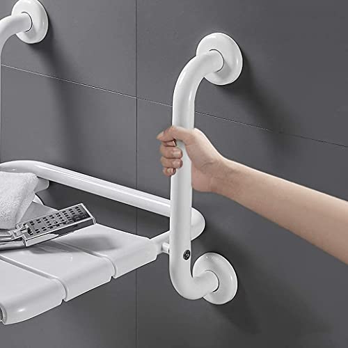 FBBSZSD Taburete de Asiento de Ducha para Ancianos discapacitados Banco de baño montado en la Pared Taburete de bañera Silla de baño Plegable Silla de Ducha de Pared Plegable Blanca