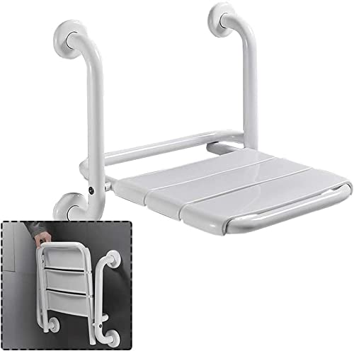 FBBSZSD Taburete de Asiento de Ducha para Ancianos discapacitados Banco de baño montado en la Pared Taburete de bañera Silla de baño Plegable Silla de Ducha de Pared Plegable Blanca