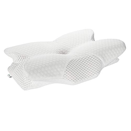 Feagar Almohada Cervical para Dormir，Alomohada para Dormir de Lado,Cojines para Cama, Almohada Ortopédica para Problemas Cervicales, Alivio Moletias del Cuello (Blanco)