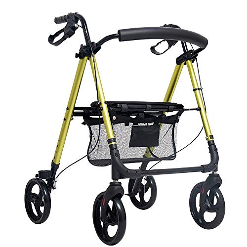 FEEE-ZC Old Man Trolley Walker Carrito de Compras Silla de Ruedas Plegable portátil Old Man Walker Aluminio Blo