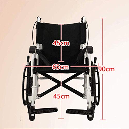 FEEE-ZC Silla de Ruedas, Silla de Ruedas Plegable, Ligera, portátil, de Viaje, Ultraligera, para Ancianos, Carrito para Personas Mayores, Scooter portátil para discapacitados, Negro