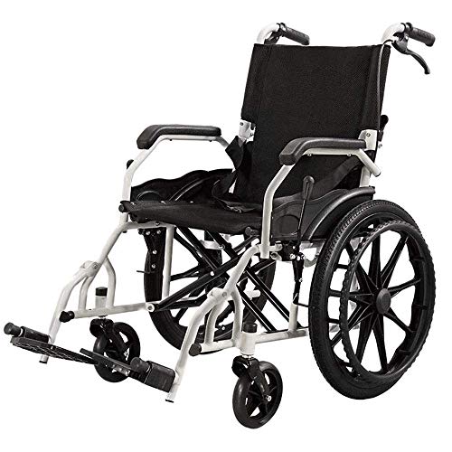 FEEE-ZC Silla de Ruedas, Silla de Ruedas Plegable, Ligera, portátil, de Viaje, Ultraligera, para Ancianos, Carrito para Personas Mayores, Scooter portátil para discapacitados, Negro