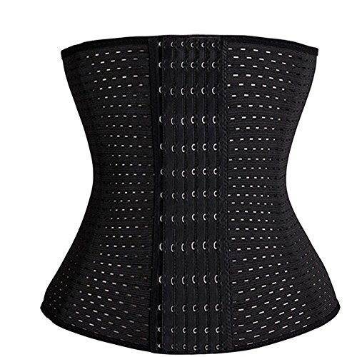 FeelinGirl Corsé Entrenador de Cintura Faja Lumbar Bajo de Busto con Huesos Plásticos con Cremallera o Ganchos Waist Trainer