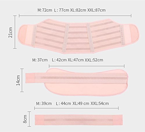 Feoya - Faja de Embarazo para Mujer Embarazada Apoyo Abdominal Lumbar Elástica Respirable Còmodo de Prenatal Saludable de Bebé - Rosa Talla L