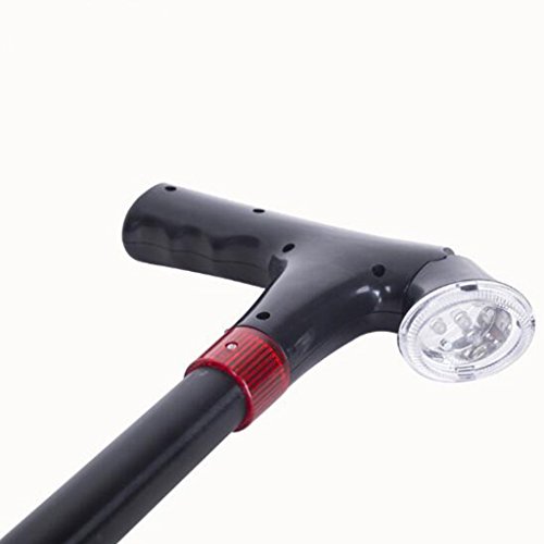 FEPDW Muletas multifunción muleta para ancianos ajustable LED iluminado de un pie dispositivo de alarma palo de aleación de aluminio bastón de escalada de montaña