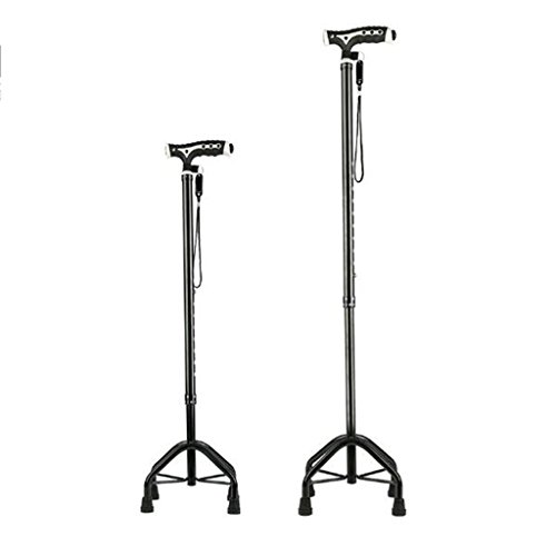 FEPDW Muletas para ancianos Muleta de cuatro patas con luces Andador telescópico antideslizante muletas al aire libre estable ligero bastones de montañismo (Color: C) (Color: D)