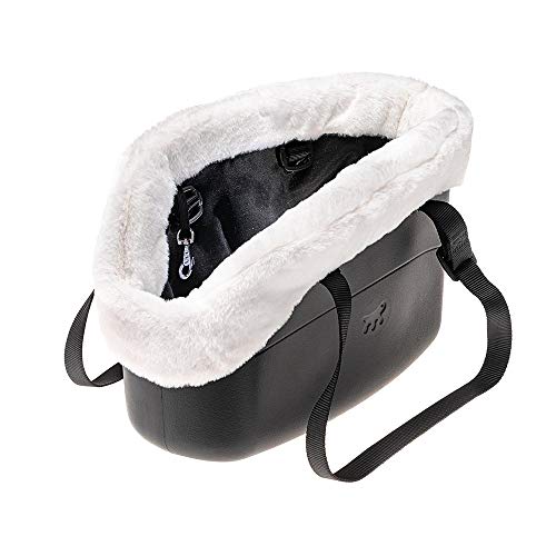 Ferplast Bolso para perros WITH-ME WINTER, EVA, Suave plástico de goma con revestimiento de ecopiel, Asas regulables, Correa de seguridad incluida, 21.5 x 43.5 x h 27 cm, Negro