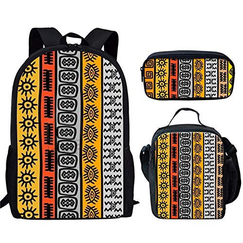 fhdc Mochila Mochilas Escolares De Patrón Tradicional Africano Moda Niños 3Pcs / Set Mochilas Escolares Mochilas Ortopédicas para Adolescentes Satchel   Hn987Cgk