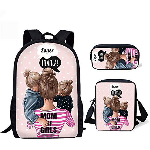 fhdc Mochila Mochilas Escolares Super Mom Harajuku Kawaii Mochila para Niños Niñas Mochilas   Escolares Ocasionales Mochila Ortopédica Hma170Cek