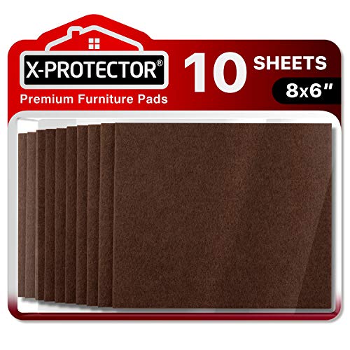 Fieltro adhesivo X-PROTECTOR – Deslizadores para muebles – 10 Premium fieltro autoadhesivo de 5 mm de grosor 20x16cm - Almohadillas fieltro Protegerán pisos de madera contra rasguños y marcas