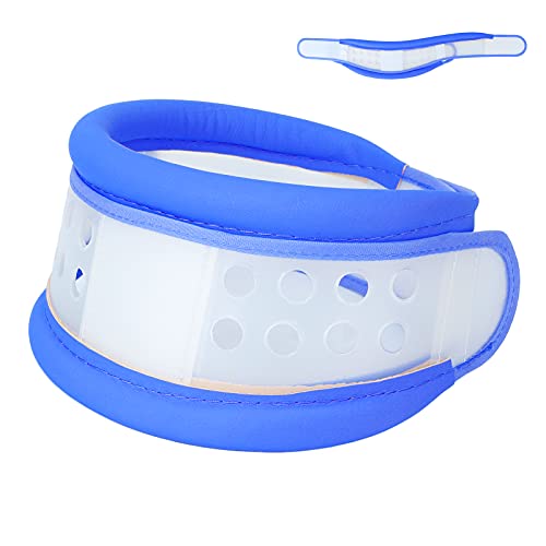 FILFEEL Collar Cervical, Cuello Ajustable, Soporte para el Cuidado Correcto de los Huesos para Aliviar el Dolor de Cuello(Large-Azul)