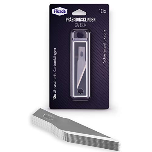 Filzada® 10x Ultrasharp Cuchillas de bisturí - hojas de repuesto para bisturís, cuchillos de pasatiempo, cuchillos de artesanía - incl. caja de almacenamiento