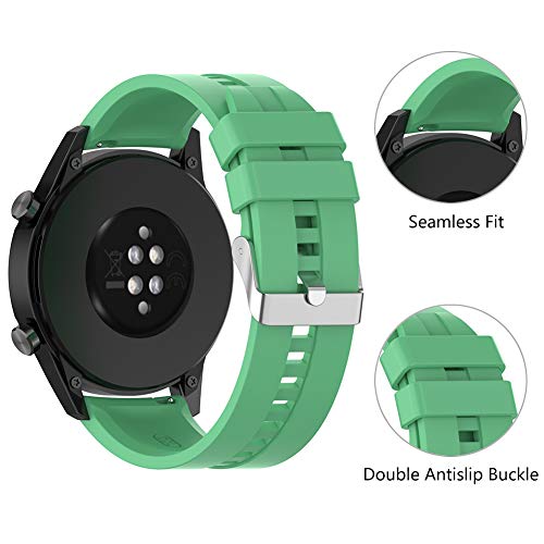 Find-MyWay Conpatible para Huawei Watch GT 2 (46mm)/Watch GT/Watch GT 2e/Watch GT2 Pro Correa para Mujer Hombre,22mm Silicona Deportiva Pulsera de Repuesto Banda Accesorios, Verde