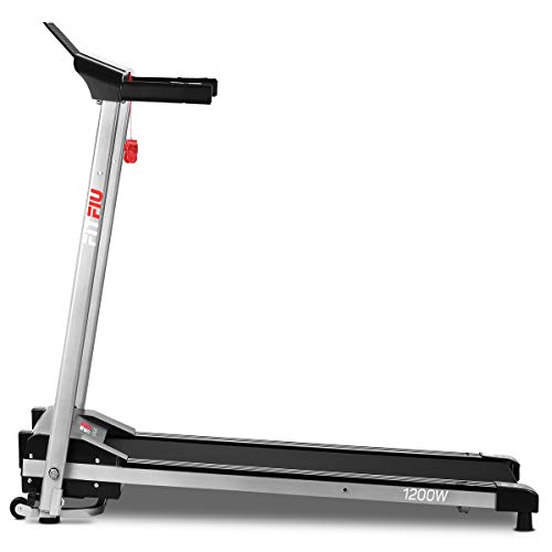 FITFIU Fitness MC-160 - Cinta de correr y andar plegable ultracompacta, velocidad máxima de 10 km / h con Pulsómetro, superficie 36 x 100 cm, potencia 1200 W, 12 programas de entrenamiento