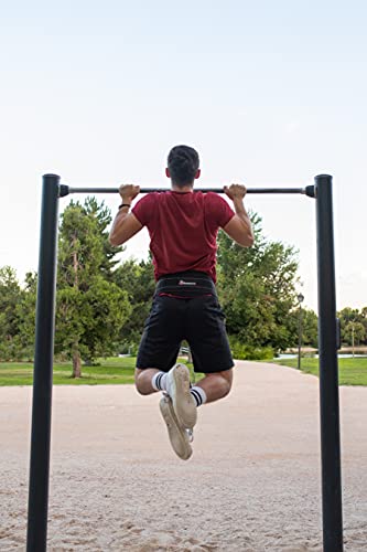 Fitness Zone | Cinturón de Lastre Cómodo y Transpirable con Cadena de Acero de 100 cm y Mosquetones | Especial para Dominadas, Barras Paralelas, Otros Ejercicios de Calistenia, Fitness y Crossfit