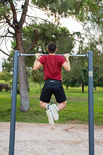 Fitness Zone | Cinturón de Lastre Cómodo y Transpirable con Cadena de Acero de 100 cm y Mosquetones | Especial para Dominadas, Barras Paralelas, Otros Ejercicios de Calistenia, Fitness y Crossfit